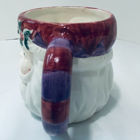 NEW VNTG 3-D SANTA FACE GALERIE AU CHOCOLAT MUG, RED, WHITE, PURPLE - UNUSED - Picture 2 of 7